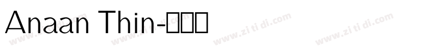 Anaan Thin字体转换